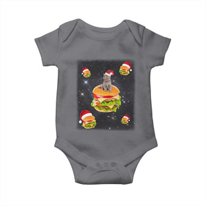 Funny Christmas Cat Baby Onesie Santa Cat Hamburger Lover Galaxy Outer Space TS09 Charcoal Print Your Wear