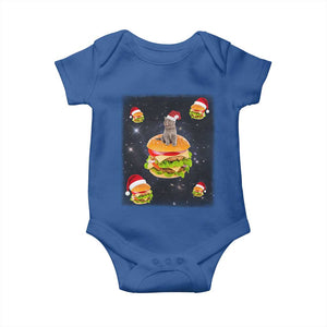 Funny Christmas Cat Baby Onesie Santa Cat Hamburger Lover Galaxy Outer Space TS09 Royal Blue Print Your Wear