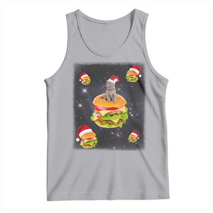 Funny Christmas Cat Tank Top Santa Cat Hamburger Lover Galaxy Outer Space TS09 Athletic Heather Print Your Wear