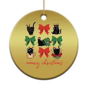 Funny Xmas Black Cat Christmas Ornament Meowy Christmas Cute Cats Coquette Bow TS09 Print Your Wear