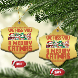 Xmas Cat Christmas Ornament We Hiss You A Meowy Catmas TS09 Snow Flake Gold Print Your Wear