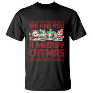 Christmas Cat T Shirt We Hiss You A Meowy Catmas TS09 Black Print Your Wear