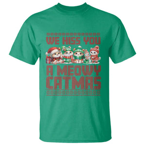 Christmas Cat T Shirt We Hiss You A Meowy Catmas TS09 Irish Green Print Your Wear