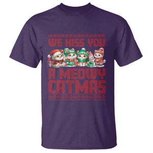 Christmas Cat T Shirt We Hiss You A Meowy Catmas TS09 Purple Print Your Wear