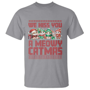 Christmas Cat T Shirt We Hiss You A Meowy Catmas TS09 Sport Gray Print Your Wear