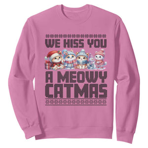 Christmas Cute Cat Sweatshirt We Hiss You A Meowy Catmas TS09 Azalea Print Your Wear