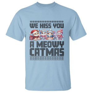 Christmas Cute Cat T Shirt We Hiss You A Meowy Catmas TS09 Light Blue Print Your Wear