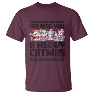 Christmas Cute Cat T Shirt We Hiss You A Meowy Catmas TS09 Maroon Print Your Wear