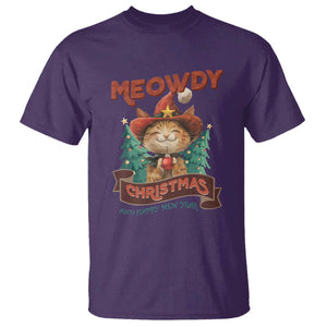 Christmas Cowboy Cat T Shirt Meowdy Christmas And Happy Mew Year TS09 Purple Print Your Wear