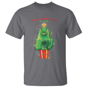 Funny Christmas Cat T Shirt You Are A Meow One Mr. Cat Green Cat TS09 Charcoal Print Your Wear