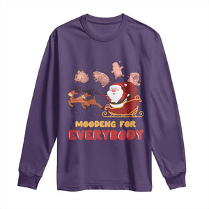 Funny Christmas Moo Deng For Everyone Long Sleeve Shirt Cute Baby Hippo Santa Reindeer TS09 Purple Print Your Wear