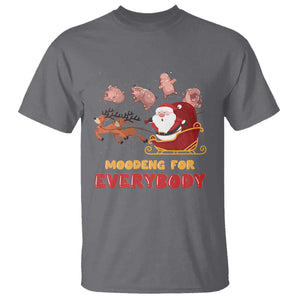 Funny Christmas Moo Deng For Everyone T Shirt Cute Baby Hippo Santa Reindeer TS09 Charcoal Print Your Wear