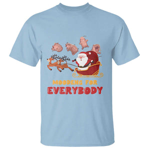 Funny Christmas Moo Deng For Everyone T Shirt Cute Baby Hippo Santa Reindeer TS09 Light Blue Print Your Wear