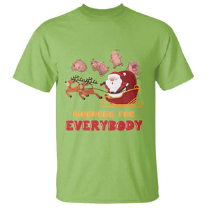 Funny Christmas Moo Deng For Everyone T Shirt Cute Baby Hippo Santa Reindeer TS09 Lime Print Your Wear