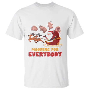 Funny Christmas Moo Deng For Everyone T Shirt Cute Baby Hippo Santa Reindeer TS09 White Print Your Wear