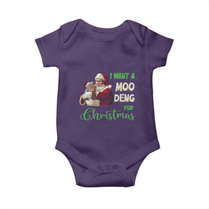 Funny I Want A Moo Deng For Christmas Baby Onesie TS09 Purple Print Your Wear