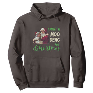 Funny I Want A Moo Deng For Christmas Hoodie TS09 Dark Chocolate Print Your Wear