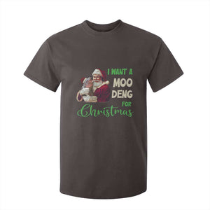 Funny I Want A Moo Deng For Christmas T Shirt For Kid TS09 Dark Chocolate Print Your Wear