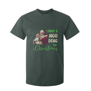 Funny I Want A Moo Deng For Christmas T Shirt For Kid TS09 Dark Forest Green Print Your Wear