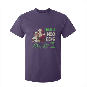 Funny I Want A Moo Deng For Christmas T Shirt For Kid TS09 Purple Print Your Wear