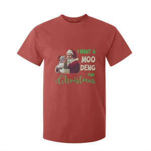 Funny I Want A Moo Deng For Christmas T Shirt For Kid TS09 Red Print Your Wear