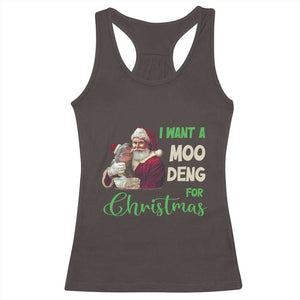 Funny I Want A Moo Deng For Christmas Racerback Tank Top TS09 Dark Chocolate Print Your Wear