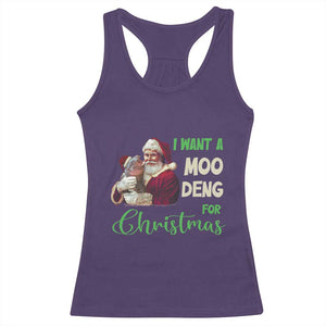 Funny I Want A Moo Deng For Christmas Racerback Tank Top TS09 Purple Print Your Wear