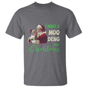 Funny I Want A Moo Deng For Christmas T Shirt TS09 Charcoal Print Your Wear