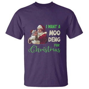 Funny I Want A Moo Deng For Christmas T Shirt TS09 Purple Print Your Wear