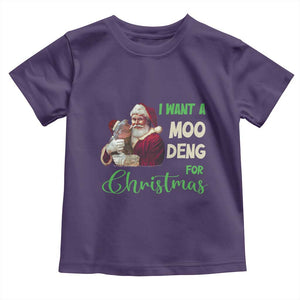 Funny I Want A Moo Deng For Christmas Toddler T Shirt TS09 Purple Print Your Wear