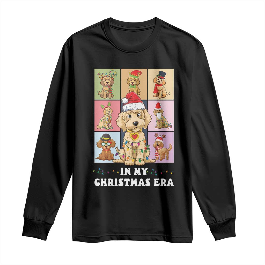 Funny Xmas Dog Long Sleeve Shirt Santa Golden Doodle In My Christmas Era TS09 Black Print Your Wear