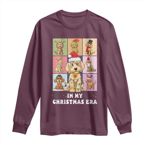 Funny Xmas Dog Long Sleeve Shirt Santa Golden Doodle In My Christmas Era TS09 Maroon Print Your Wear