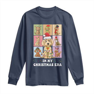 Funny Xmas Dog Long Sleeve Shirt Santa Golden Doodle In My Christmas Era TS09 Navy Print Your Wear