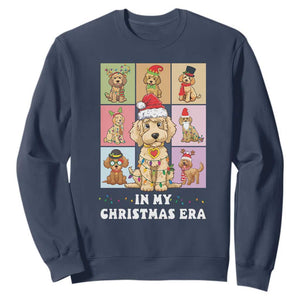 Funny Xmas Dog Sweatshirt Santa Golden Doodle In My Christmas Era TS09 Navy Print Your Wear