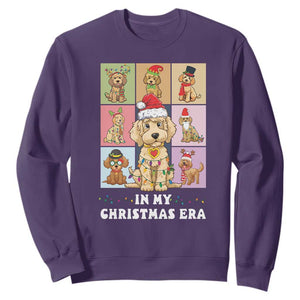 Funny Xmas Dog Sweatshirt Santa Golden Doodle In My Christmas Era TS09 Purple Print Your Wear