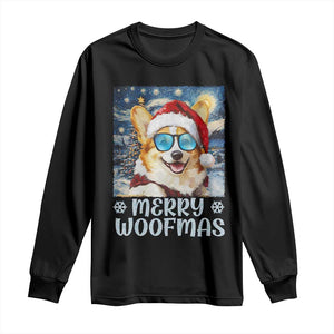 Funny Xmas Corgi Long Sleeve Shirt Merry Woofmas Christmas Starry Night Dog Lover TS09 Black Print Your Wear