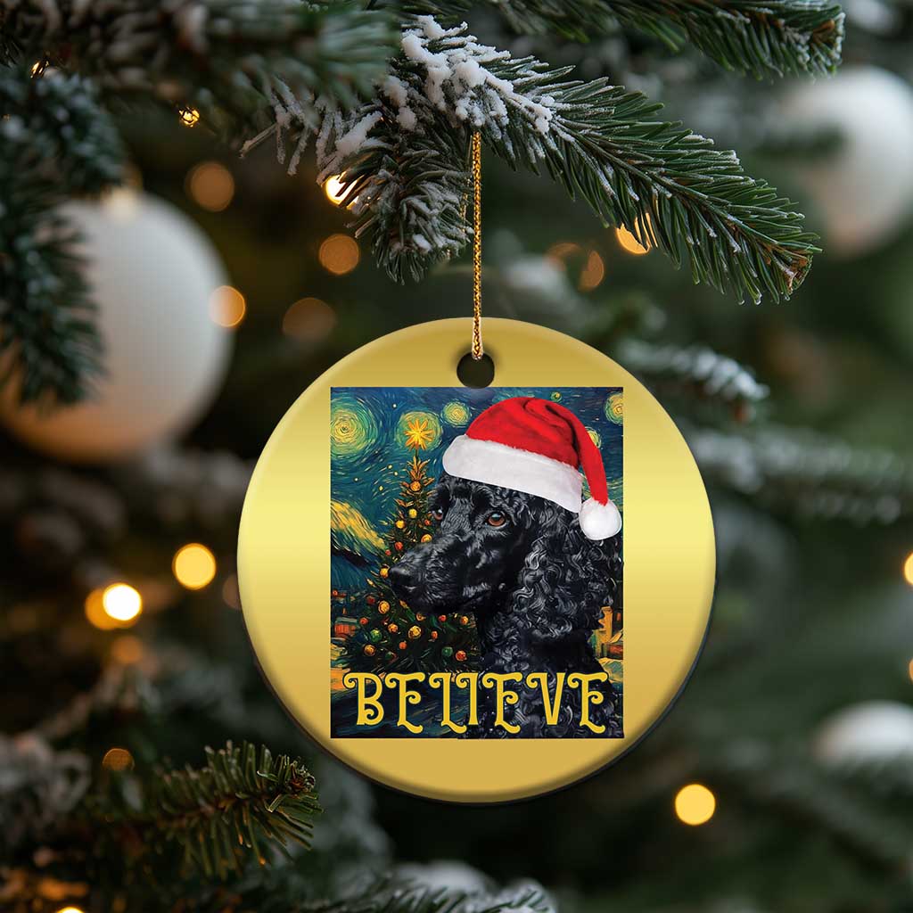 Funny Xmas Poodle Christmas Ornament Believe Christmas Starry Night Dog Lover TS09 Print Your Wear