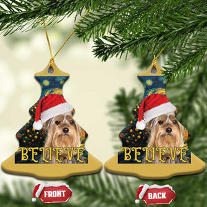 Funny Xmas Yorkshire Christmas Ornament Believe Christmas Starry Night Dog Lover TS09 Christmas Tree Gold Print Your Wear