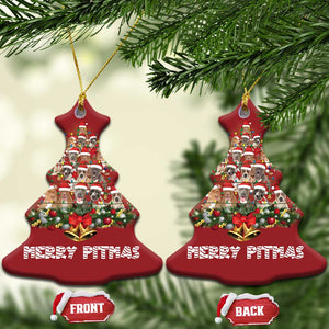 Funny Xmas Pitbull Christmas Ornament Merry Pitmas Christmas Tree Dog Lover TS09 Christmas Tree Red Print Your Wear