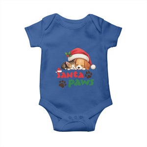 Funny Christmas Santa Paws Dogs And Cats Baby Onesie TS09 Royal Blue Print Your Wear