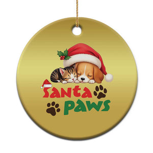 Funny Christmas Santa Paws Dogs And Cats Christmas Ornament TS09 Print Your Wear