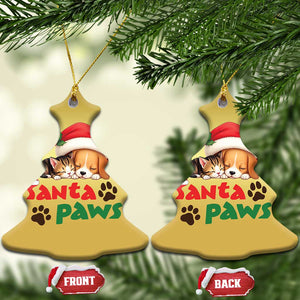 Funny Christmas Santa Paws Dogs And Cats Christmas Ornament TS09 Christmas Tree Gold Print Your Wear