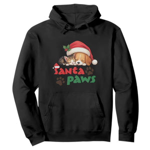 Funny Christmas Santa Paws Dogs And Cats Hoodie TS09 Black Print Your Wear