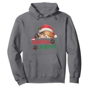 Funny Christmas Santa Paws Dogs And Cats Hoodie TS09 Charcoal Print Your Wear