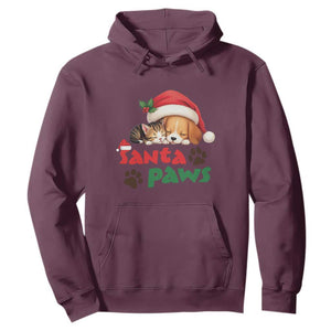 Funny Christmas Santa Paws Dogs And Cats Hoodie TS09 Maroon Print Your Wear