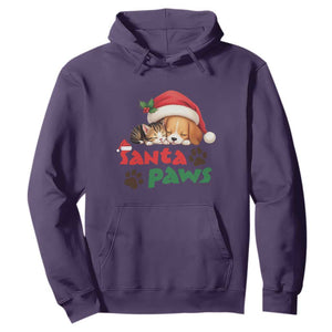 Funny Christmas Santa Paws Dogs And Cats Hoodie TS09 Purple Print Your Wear