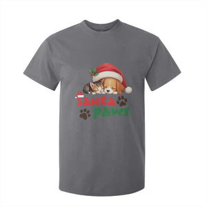 Funny Christmas Santa Paws Dogs And Cats T Shirt For Kid TS09 Charcoal Print Your Wear