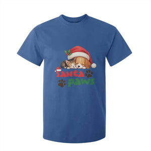 Funny Christmas Santa Paws Dogs And Cats T Shirt For Kid TS09 Royal Blue Print Your Wear