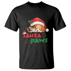 Funny Christmas Santa Paws Dogs And Cats T Shirt TS09 Black Print Your Wear