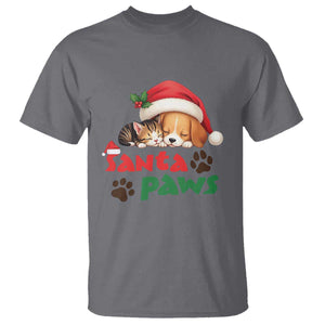 Funny Christmas Santa Paws Dogs And Cats T Shirt TS09 Charcoal Print Your Wear